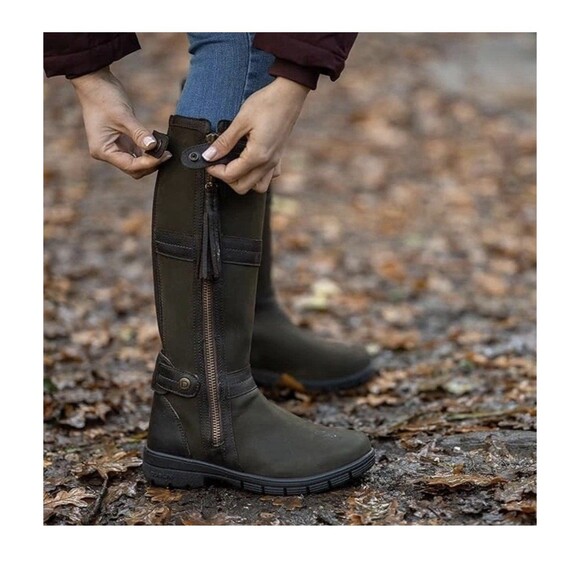 New with Tags Dublin Erne Boots Women's Size 7 Khaki Brown Knee High Riding Boot - Picture 6 of 16